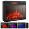 Costway 28'' Electric Fireplace Freestanding & Recessed Heater Log Flame Remote 1350W